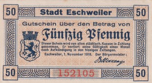 Eschweiler 50 Pf G-E28.2 1.11.1918 aUNC