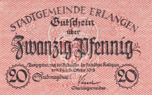 Erlangen 20 Pf G-E25.1 2931.10.1918 UNC A.jpg