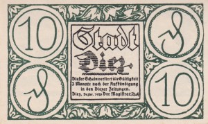 Diez 10 Pf G-D15.6 12.1920 aUNC