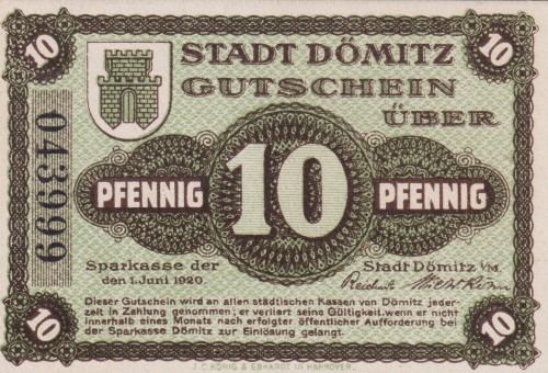 Domitz 10 Pf G-D24.1a  1.6.1920 aUNC A.jpg