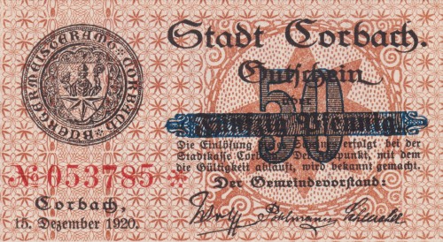 Corbach 50 Pf G-C26.4b  15.12.1920 UNC A.jpg