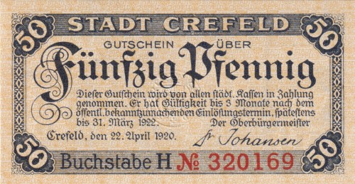 Crefeld 50 Pf G-C29.6b 22.4.1920-31.3.1922 aUNC A.jpg