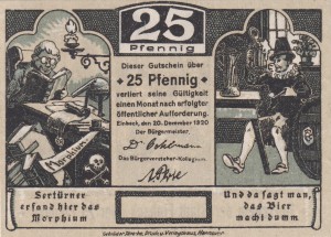 Einbeck 25 Pf G-E9.2a 20.12.1920 aUNC