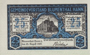 Blumenthal 25 Pf  G-B65 23.8.1920 UNC