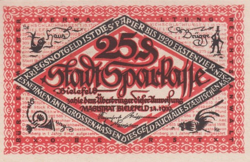 Bielefeld 25 Pf  G-B44.3b 1.7.1917-1920 aUNC A.jpg