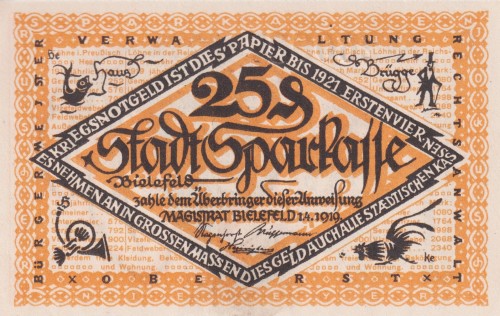Bielefeld 25 Pf  G-B44.9d 1.4.1919-1921 UNC A.jpg