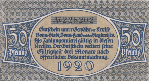 Bonn 50 Pf  G-B74.6c 1920 aUNC A.jpg