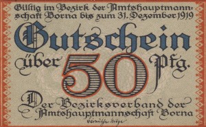 Borna 50 Pf G-B80.2 31.12.1919  aUNC