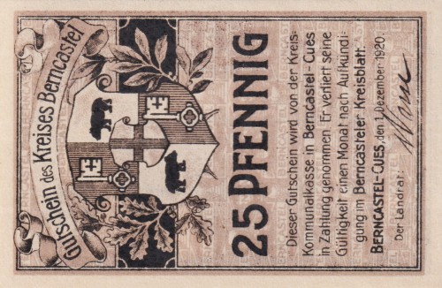 Berncastel-Cues 25 Pf G-B33.1a 1.12.1920 UNC A.jpg