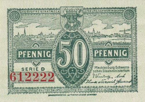 Mecklenburg-Schwerin 50 Pf G-M21.2b 1.5.1922 AUUNC A.jpg