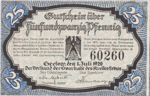 Lebus in Seelow 25 Pf G-L28.2 1.7.1920 UNC