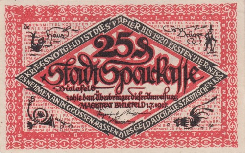 Bielefeld 25 Pf  G-B44.4 1.7.1917-1920 aUNC A.jpg