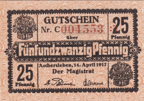 Aschersleben 25 Pf  G-A29.6 14.4.1917 aUNC A.jpg