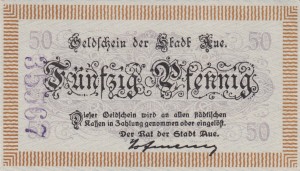 Aue 50 Pf G-A31.1 31.12.1918 aUNC 