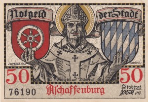 Aschaffenburg 50 Pf G-A28.4b AU/UNC 