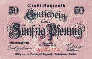 Bayreuth 50 Pf G-B13 22.10.1918 aUNC 