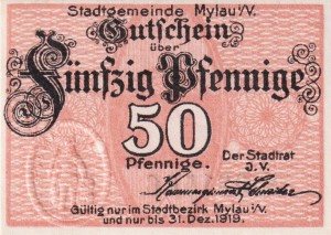 Mylau i. V 50 Pf  G-M58 31.12.1919 aUNC