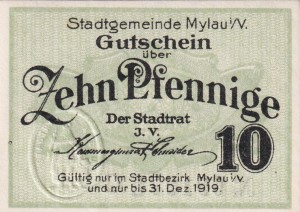 Mylau i. V 10 Pf  G-M58.2a 31.12.1919 aUNC