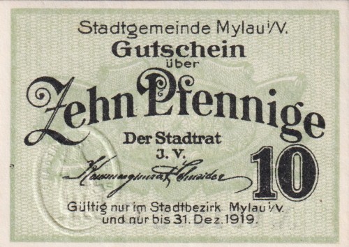 Mylau i. V 10 Pf  G-M58.2a 31.12.1919 aUNC A.jpg