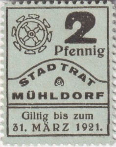 Muhldorf 2 Pf  G-M50.1b 31.3.1921 UNC