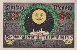 Memmingen 50 Pf G-M31.3 1.11.1918-1.12.1919  AU/UNC