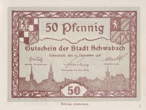 Schwabach 50 Pf G-S51.10 15.12.1918  aUNC