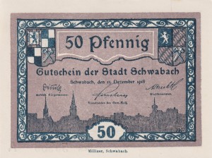 Schwabach 50 Pf G-S51.11 15.12.1918  aUNC