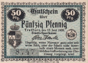 Treffurt 50 Pf G-T20.6 15.6.1920 aUNC