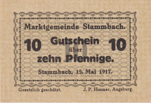 Stammbach 10 Pf G-S100 15.5.1917 UNC