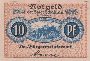 Schalkau 10 Pf G-S20.1 1918 aUNC