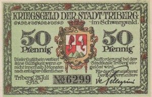 Triberg 50 Pf G-T24.3 25.7.1918 aUNC