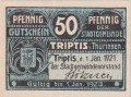 Triptis 50 Pf G-T28.3d 1.1.1921-1.1.1923 UNC A.jpg