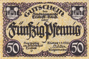 Triebes 50 Pf G-T26.8d 1.3.1920 UNC