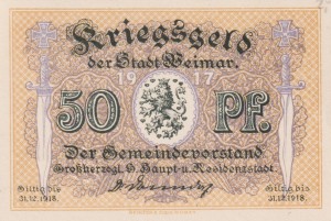 Weimar 50 Pf  G-W20 1917-31.12.1918 UNC