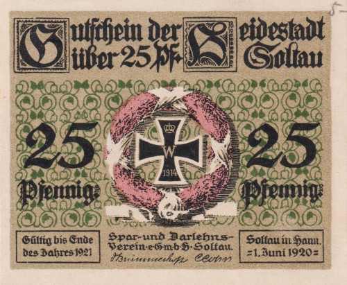 Soltau 25 Pf 1.6.1920-1921 UNC A.jpg