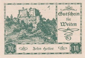 Austria Weiten 10 Heller 31.12.1920 aUNC