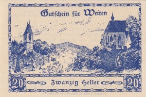 Austria Weiten 20 Heller 31.12.1920 aUNC