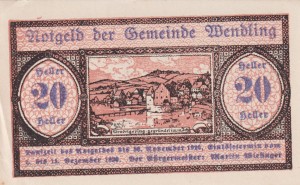 Austria Wendling 20 Heller 15.12.1920 XF