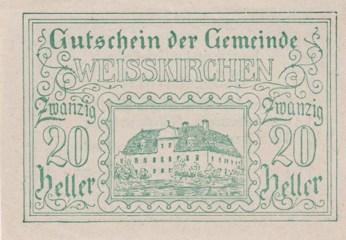 Weisskirchen 20 Heller 30.12.1920 AUUNC A.jpg