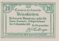 Weisskirchen 20 Heller 30.12.1920 AUUNC R.jpg