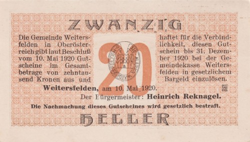 Weitersfelden 20 Heller 10.5.1920-31.12.1920 AUUNC A.jpg