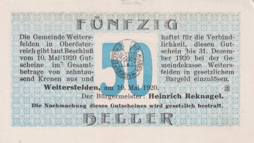 Weitersfelden 50 Heller 10.5.1920-31.12.1920 AUUNC A.jpg