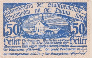 Austria Kassenschein Waidhofen 50 Heller 1.1.1920-31.12.1920 AU/UNC