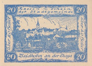 Austria Kassenschein Waidhofen 20 Heller 1.6.1920-31.12.1920 aUNC