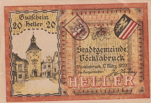 Austria Vocklabruck 20 Heller 17.3.1920 XF