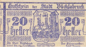 Austria Vocklabruck 20 Heller 29.11.1919 aUNC