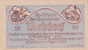 Austria Viehdorf 50 Heller 4.1920-31.12.1920 AU/UNC
