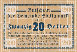Austria Vocklamarkt 20 Heller aUNC