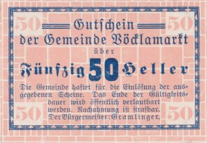 Austria Vocklamarkt 50 Heller AU/UNC