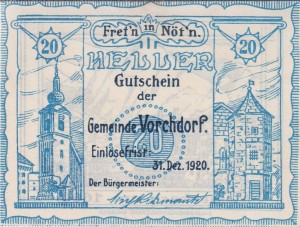 Austria Vorchdorf 20 Heller 31.12.1920 AU/UNC